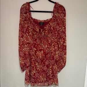 Vici Burgundy Floral fall dress